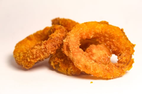 onion rings isolated on white background